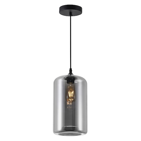 Cwi Lighting Glass 1 Light Down Mini Pendant With Smoke Finish 5553P7-Smoke